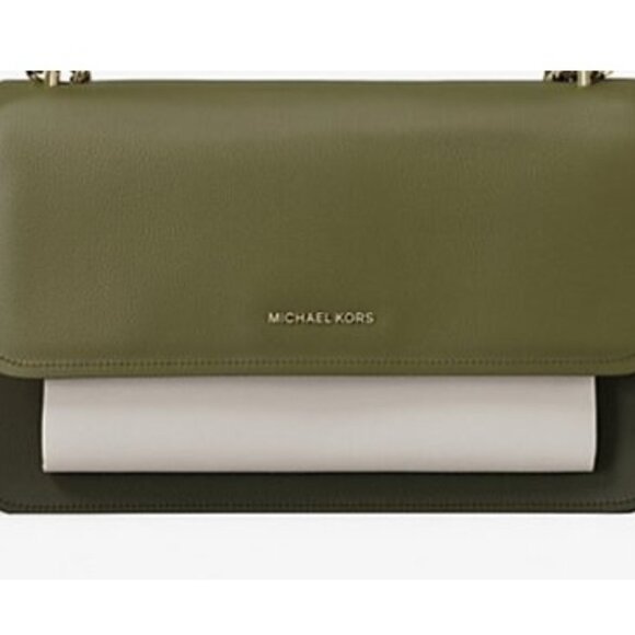 NWT ✅ Michael Kors CLAIRE Large Color-Block Leather Shoulder Bag ✨NWT - Picture 6 of 7